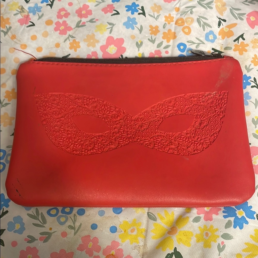 Vibrant Red Zip Pouch